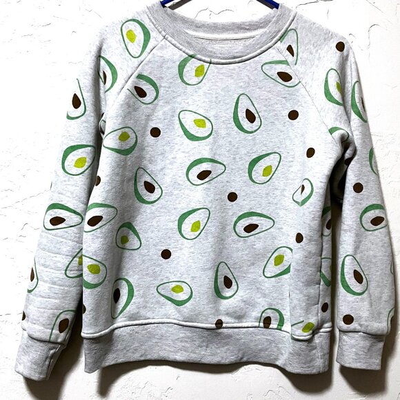 LA Soul Avocado Print Graphic Sweatshirt Foodie Kawaii Indie Pullover Women M - Picture 1 of 5